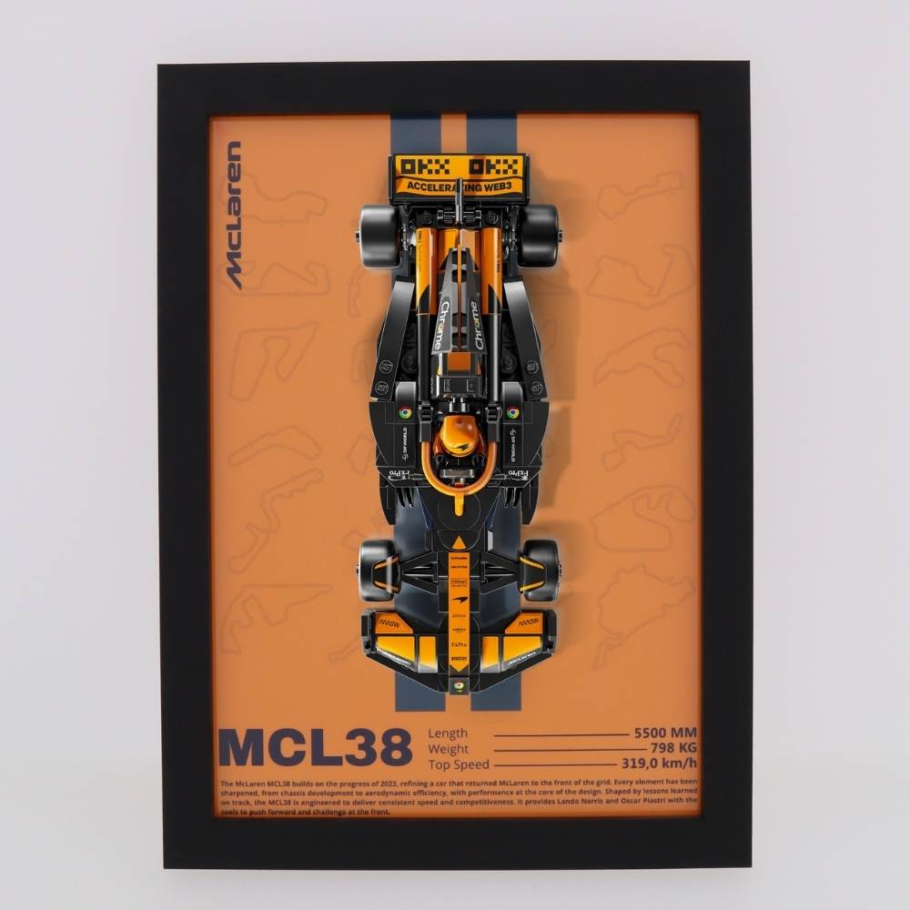 Wand Display Voor LEGO® McLaren F1® Team MCL38 racewagen - 77251