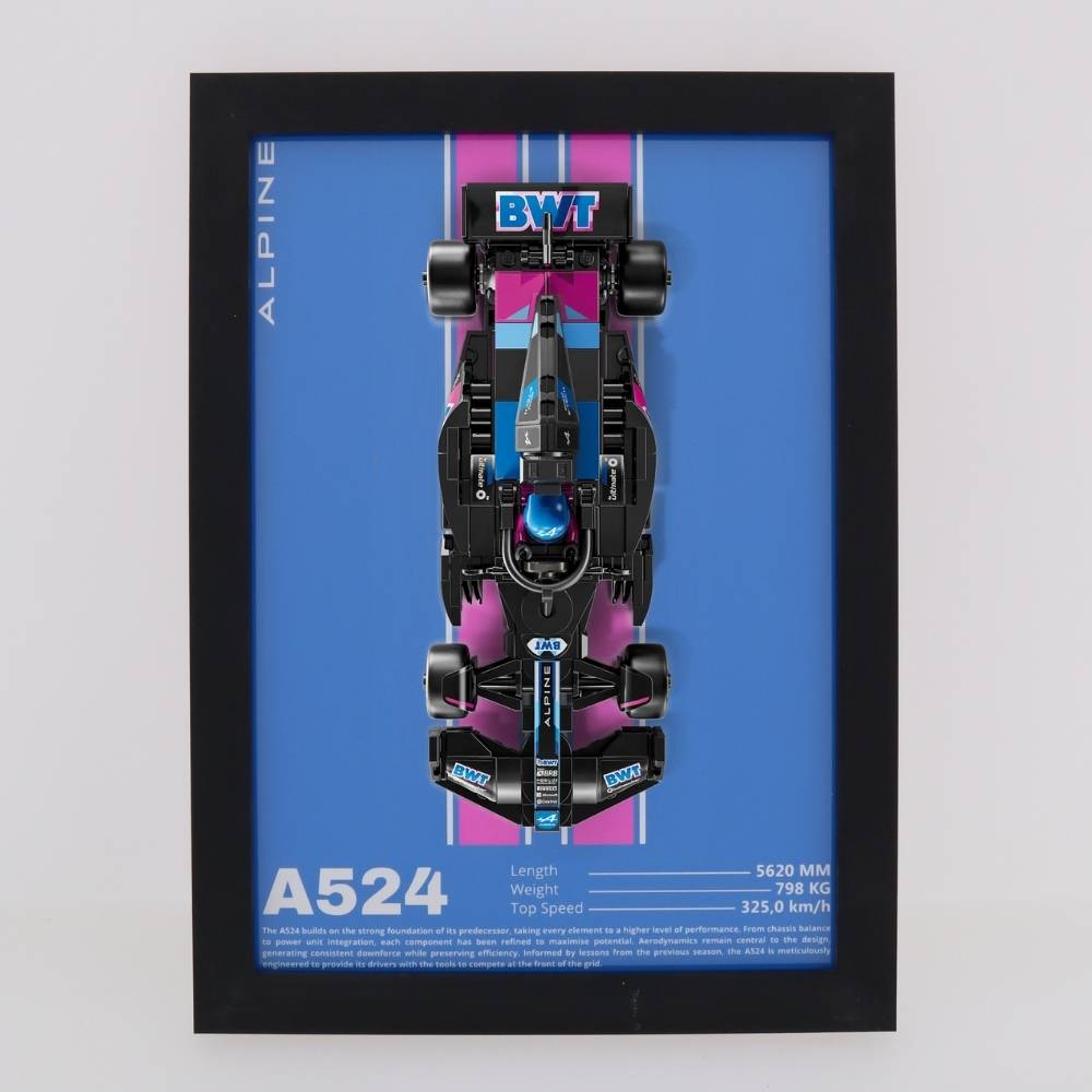 Wand Display Voor LEGO® BWT Alpine F1® Team A524 racewagen - 77248